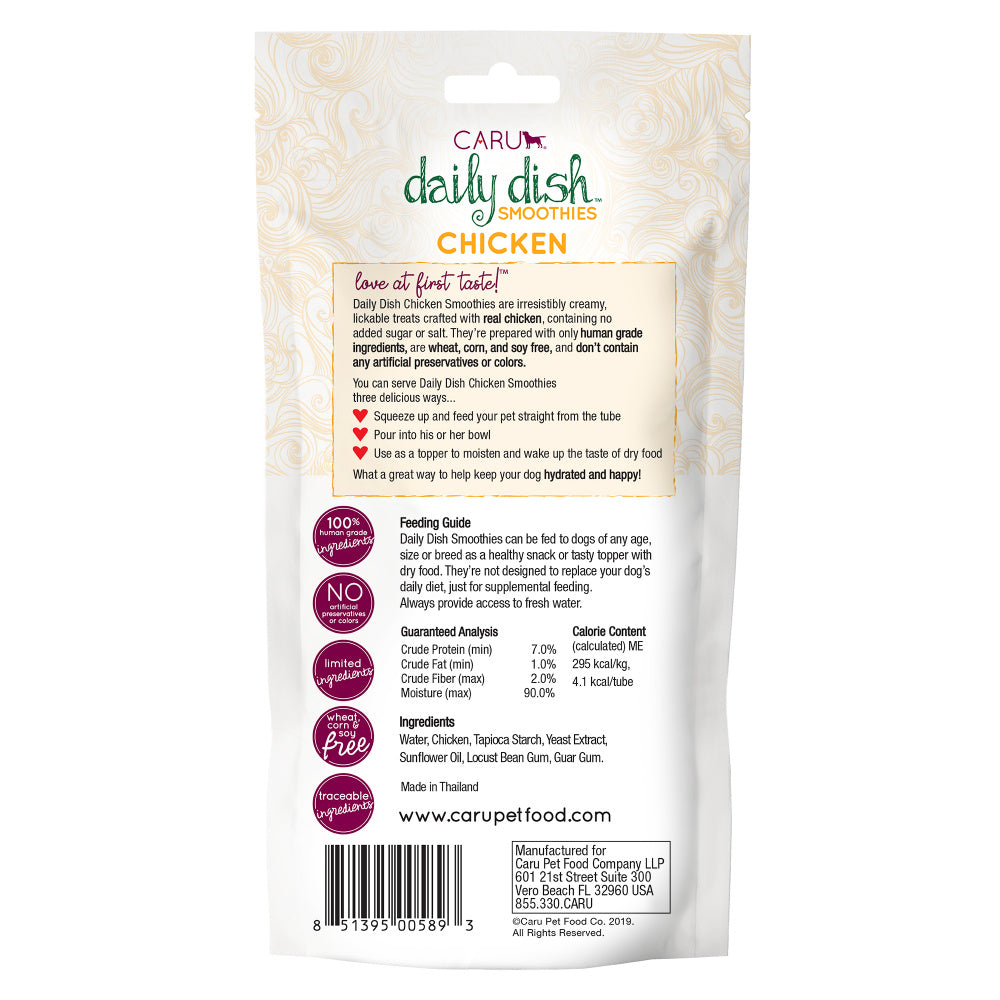 Caru Daily Dish Smoothie Chicken Flavor Lickable Treat for Dogs