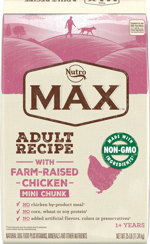 NUTRO MAX Mini Chunks Adult Farm-Raised Chicken Recipe Natural Dry Dog Food