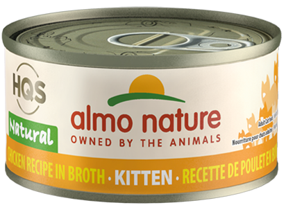Almo Nature HQS Natural Chicken In Broth Kitten Formula Canned Cat Food: 2.47- Oz Cans, Case of 24