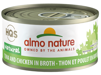 Almo Nature HQS Natural Tuna And Chicken In Broth Canned Cat Food: 2.47- Oz Cans, Case of 24