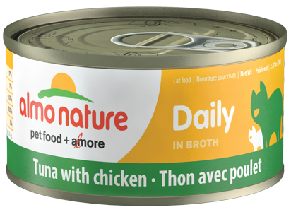 Almo Nature Daily Tuna With Chicken In Broth Canned Cat Food: 2.47- Oz Cans, Case of 24