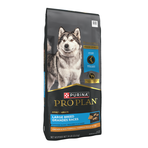 Purina Pro Plan Shredded Blend Large Breed Chicken & Rice Formula Dry Dog Food, 34 lb