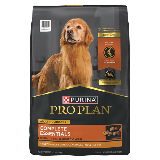 Purina Pro Plan Complete Essentials Adult 7+ Shredded Blend Chicken & Rice Formula Dry Dog Food