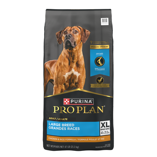 Purina Pro Plan Large Breed Chicken & Rice Formula Dry Dog Food, 47 lb