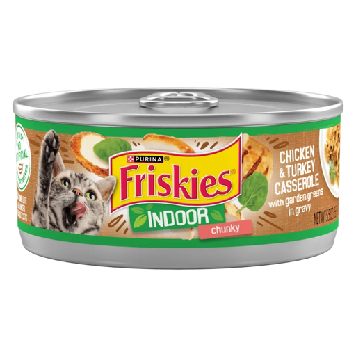 Purina Friskies Indoor Chicken & Turkey Wet Canned Cat Food 5.5 oz