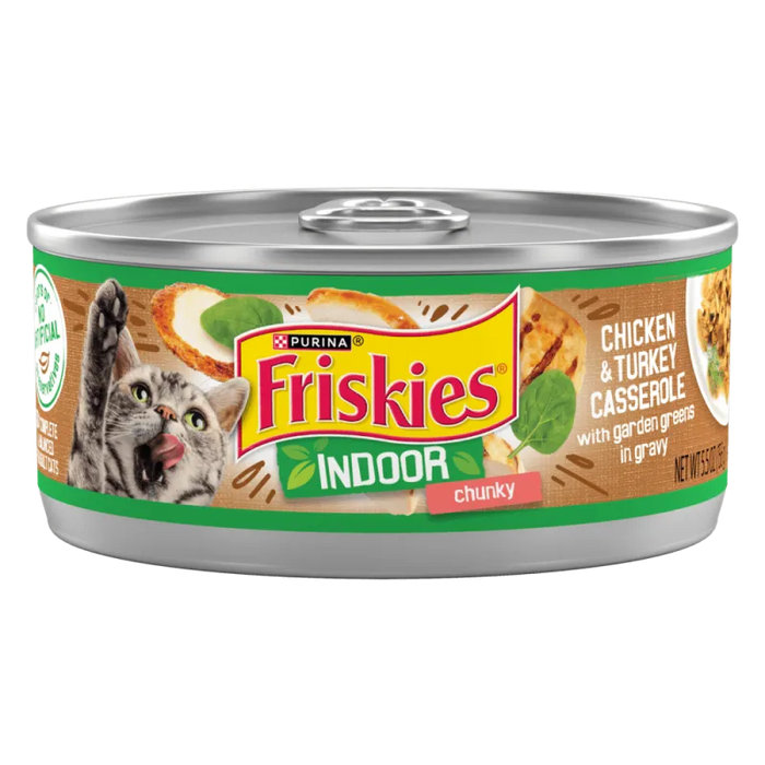 Purina Friskies Indoor Chicken & Turkey Wet Canned Cat Food 5.5 oz