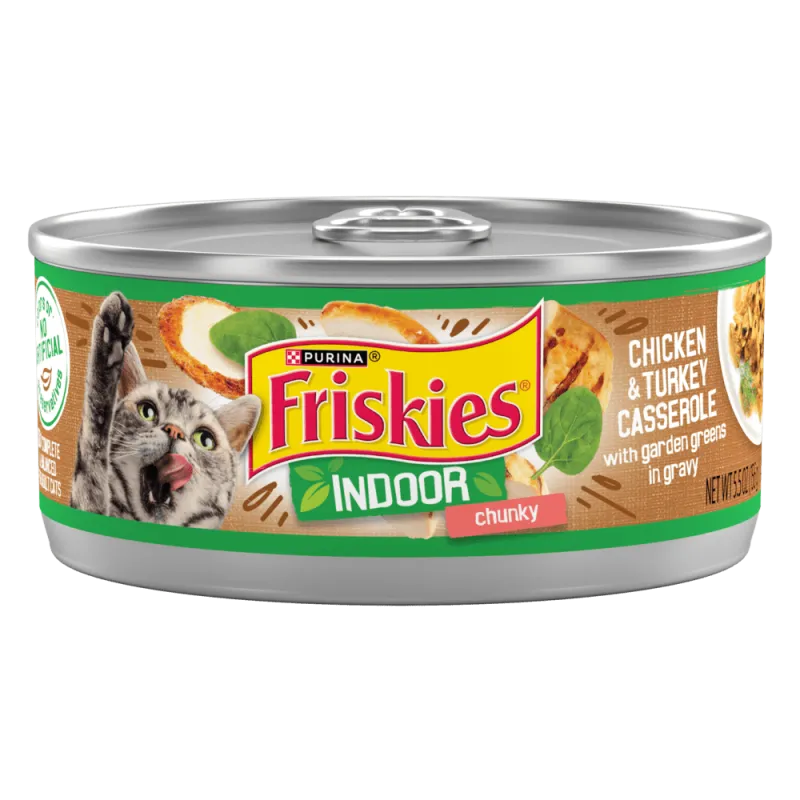 Purina Friskies Indoor Chicken & Turkey Wet Canned Cat Food 5.5 oz