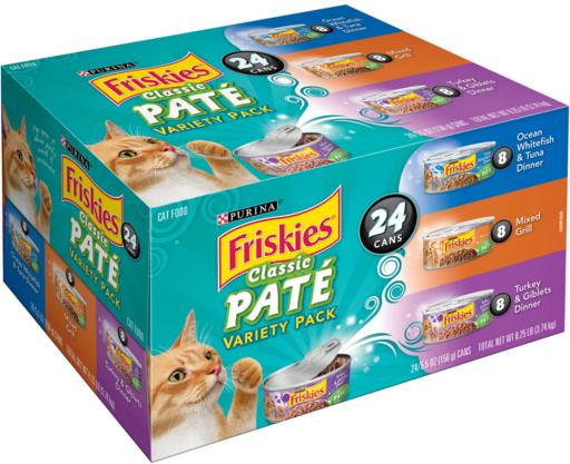 Purina Friskies Classic Pate Wet Cat Food Variety Pack 5.5 oz 24 ct