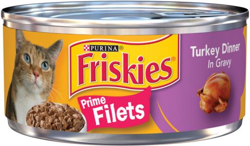 Purina Friskies Prime Filets Turkey Dinner in Gravy Wet Cat Food 5.5 oz