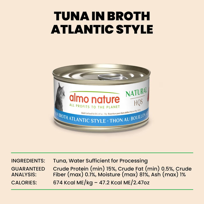 Almo Nature HQS Natural Tuna in Broth Atlantic Style