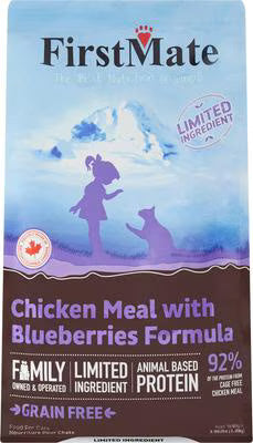 FirstMate Limited Ingredient Cage-Free Chicken Meal with Blueberries Grain-Free Dry Cat Food