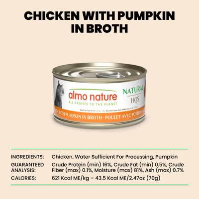Almo Nature HQS Natural Chicken with Pumpkin in Broth Cat Food