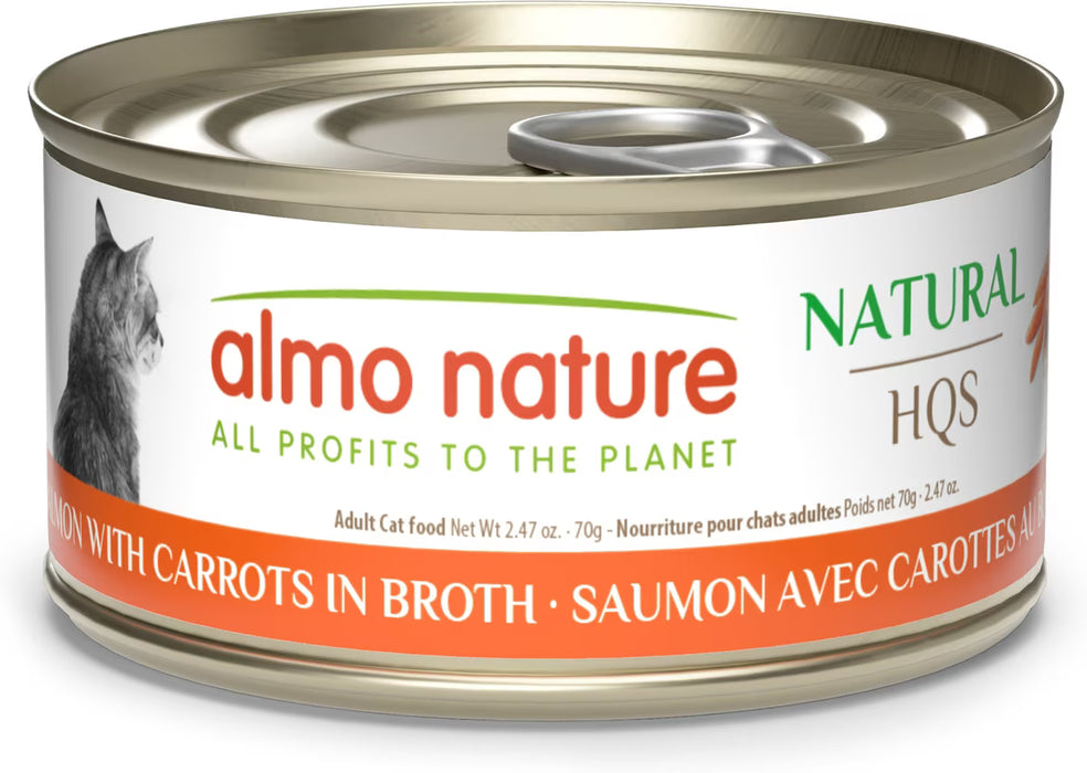 Almo Nature HQS Natural Salmon with Carrots in Broth Cat Food 2.47 oz