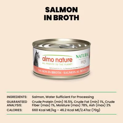 Almo Nature HQS Natural Salmon in Broth Cat Food 2.47oz