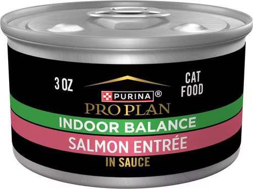 Purina Pro Plan Focus Adult Indoor Care Salmon and Rice Entree in Sauce Canned Cat Food 3 oz Case of 24