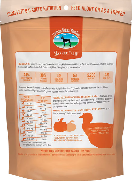 American Natural Premium Freeze-Dried Raw Turkey with Pumpkin Dog Food
