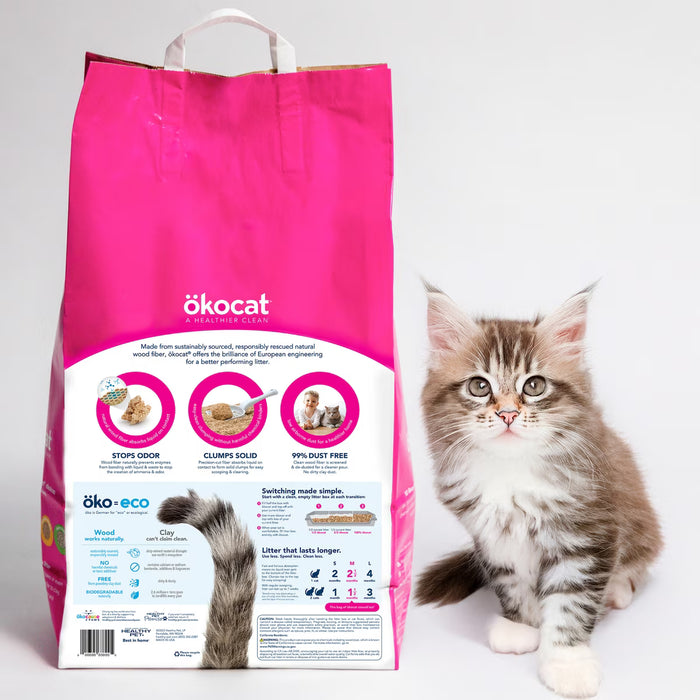 ökocat Super Soft Clumping Wood Cat Litter, Unscented