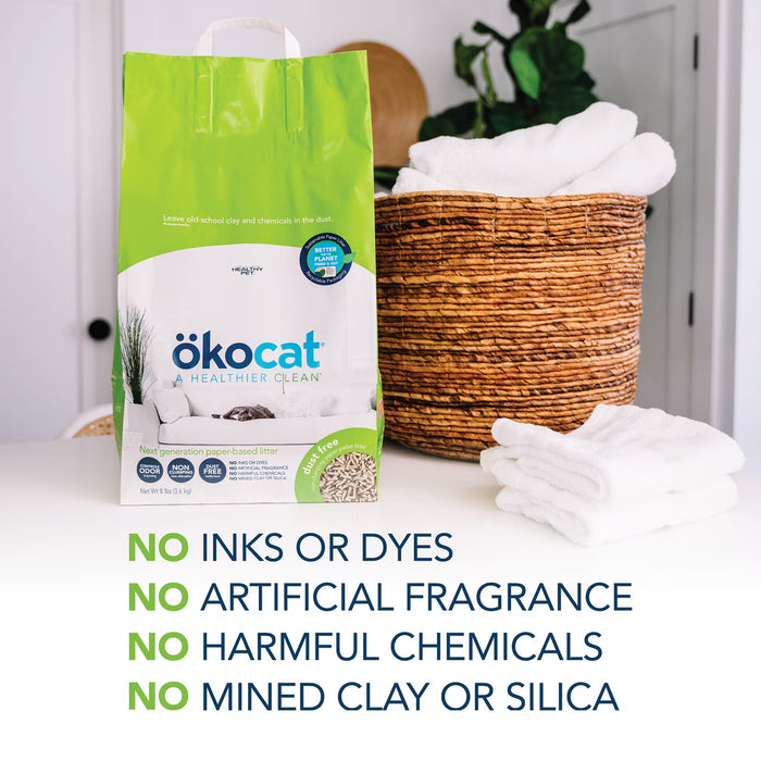 ökocat Dust Free Non-Clumping Paper Pellet Cat Litter, Unscented
