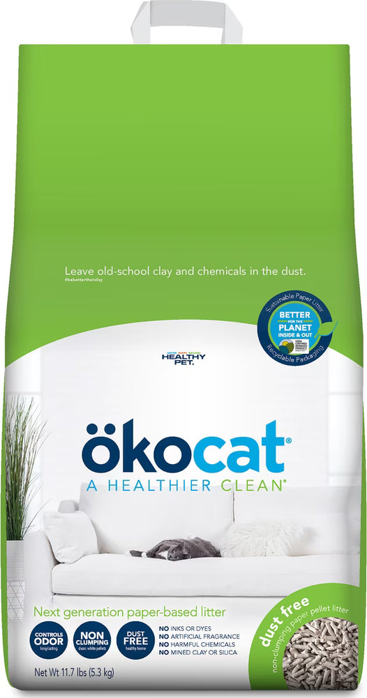ökocat Dust Free Non-Clumping Paper Pellet Cat Litter, Unscented