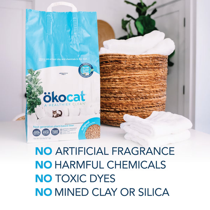 ökocat Original Premium Clumping Natural Wood Cat Litter, Unscented