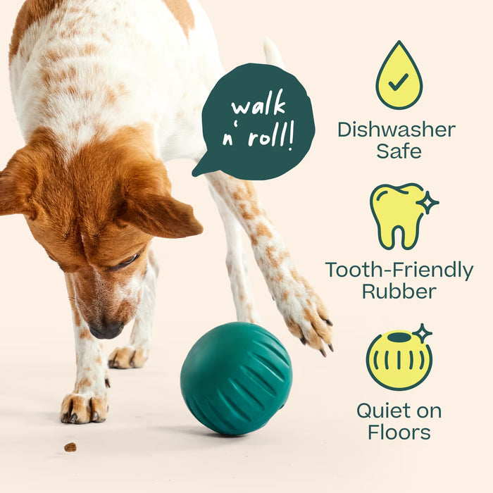Woof Walkabout – 2-in-1 Rolling Slow Feeder & Puzzle Toy, Large