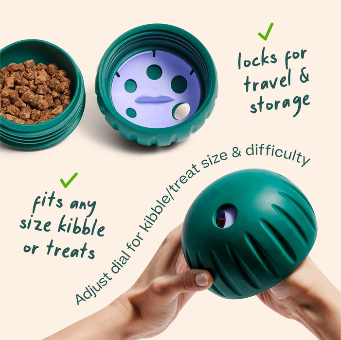 Woof Walkabout – 2-in-1 Rolling Slow Feeder & Puzzle Toy, Large