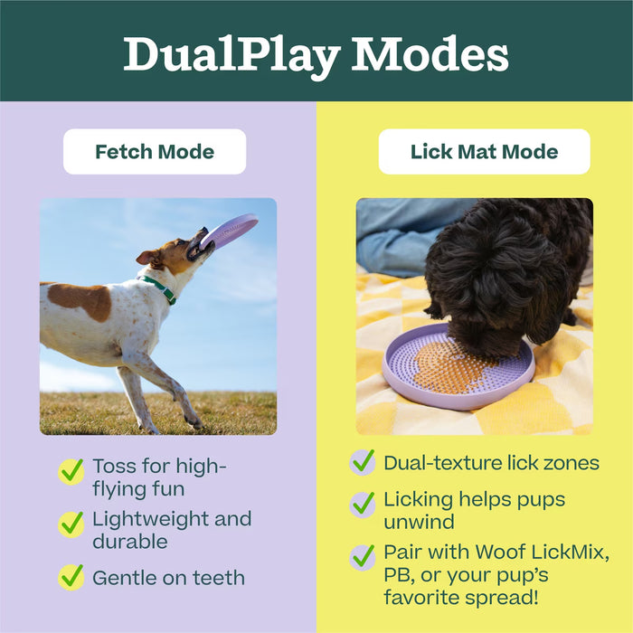 Woof Fly n' Feed – 2-in-1 Flying Disc & Lick Mat