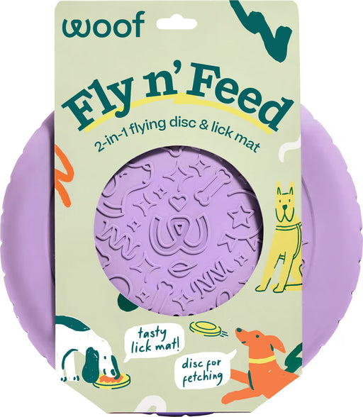 Woof Fly n' Feed – 2-in-1 Flying Disc & Lick Mat