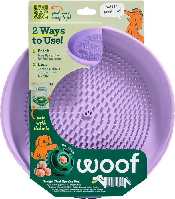 Woof Fly n' Feed – 2-in-1 Flying Disc & Lick Mat