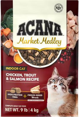 ACANA Market Medley Indoor Cat Chicken, Trout & Salmon with Freeze-Dried Chicken Morsels