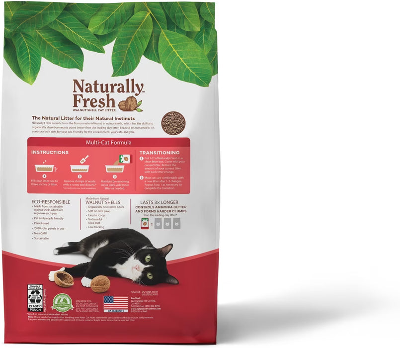 Naturally Fresh Multi-Cat Clumping Walnut Cat Litter, Unscented