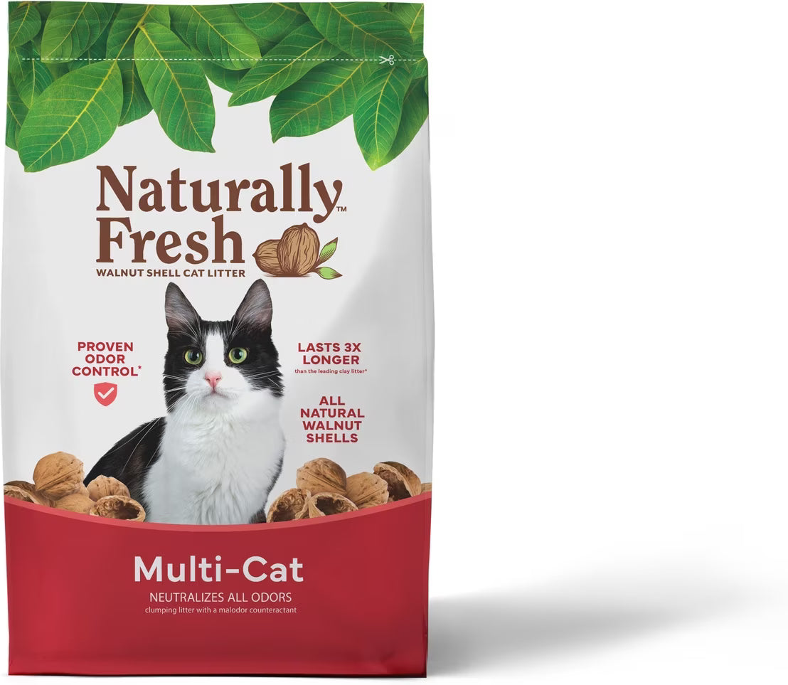 Naturally Fresh Multi-Cat Clumping Walnut Cat Litter, Unscented