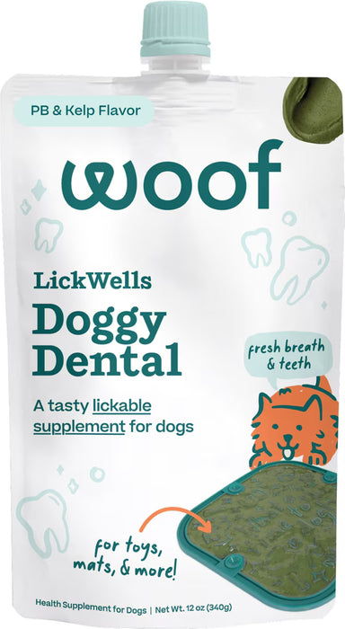 Woof LickWells – Squeezable Dog Wellness Spread, 12 oz