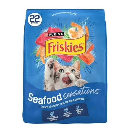 Purina Friskies Seafood Sensations With Salmon Tuna and Shrimp Dry Cat Food 22 lb