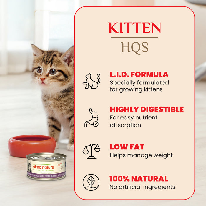 Almo Nature HQS Natural Chicken Recipe In Broth Cat Food - Kitten 2.47 Oz