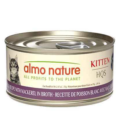 Almo Nature HQS Natural Whitefish With Mackerel In Broth Cat Food - Kitten 2.47 Oz