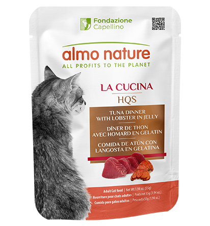 Almo Nature HQS La Cucina Tuna Dinner with Lobster in Jelly Cat Food Pouch