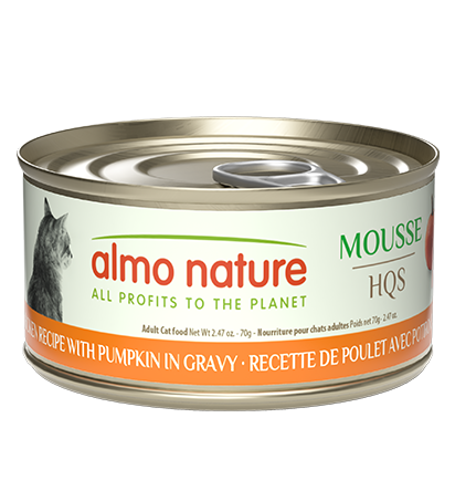 Almo Nature HQS Mousse Chicken Recipe With Pumpkin In Gravy Cat Food 2.47 Oz