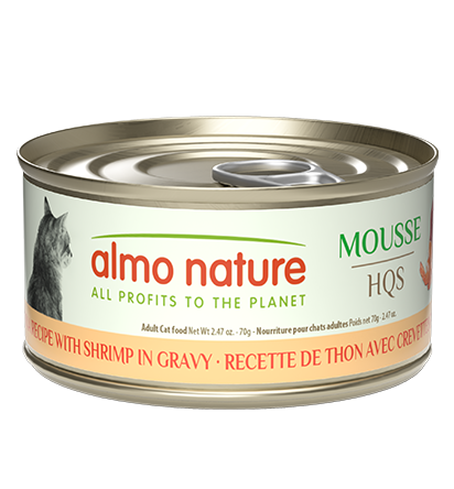 Almo Nature HQS Mousse Tuna Recipe With Shrimp In Gravy Cat Food 2.47 Oz
