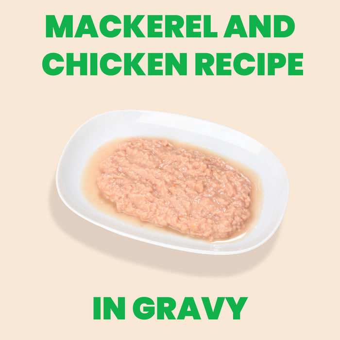 Almo Nature HQS Mousse Mackerel And Chicken Recipe In Gravy Cat Food 2.47 Oz