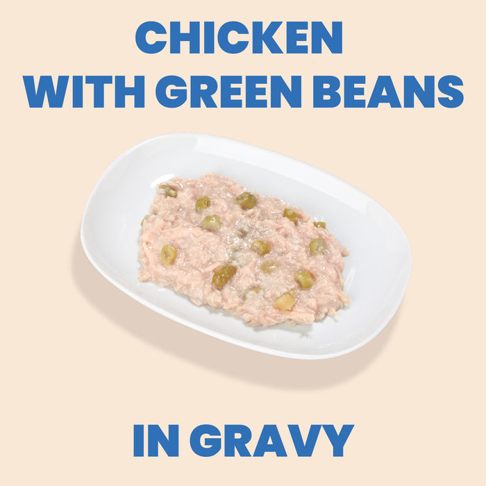 Almo Nature HQS Complete Chicken Recipe With Green Beans In Gravy Cat Food 2.47 Oz