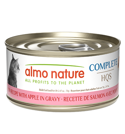 Almo Nature HQS Complete Salmon Recipe With Apple In Gravy Cat Food 2.47 Oz