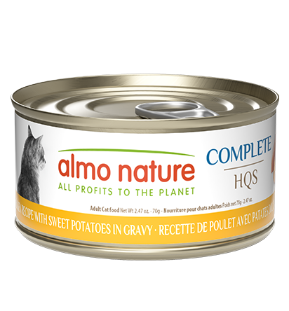 Almo Nature HQS Complete Chicken Recipe With Sweet Potatoes In Gravy Cat Food 2.47 Oz