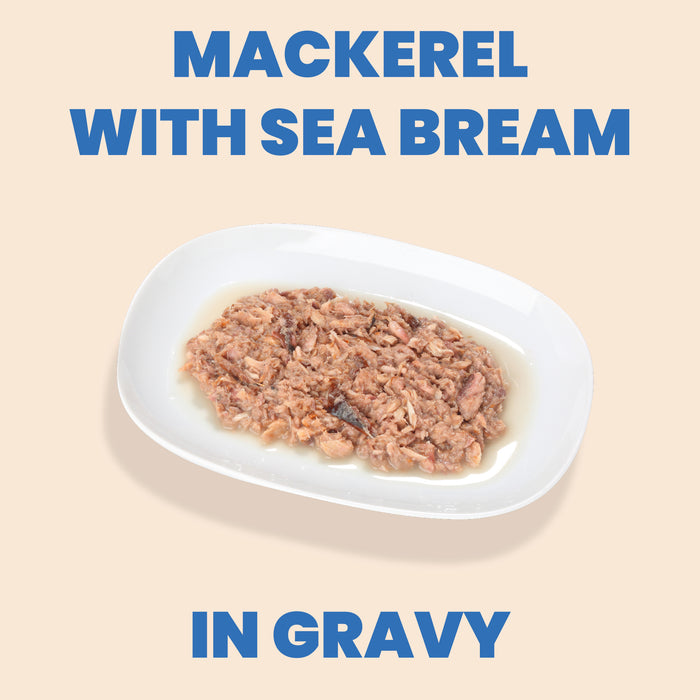Almo Nature HQS Complete Mackerel Recipe With Sea Bream In Gravy Cat Food 2.47 Oz