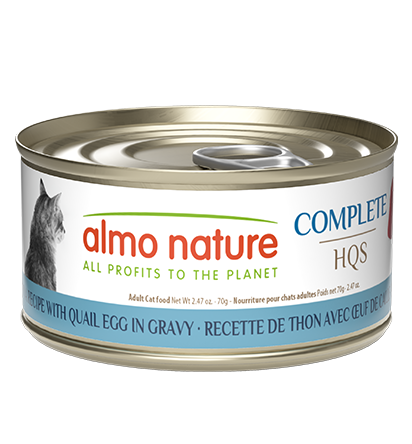 Almo Nature HQS Complete Tuna Recipe With Quail Eggs In Gravy Cat Food 2.47 Oz