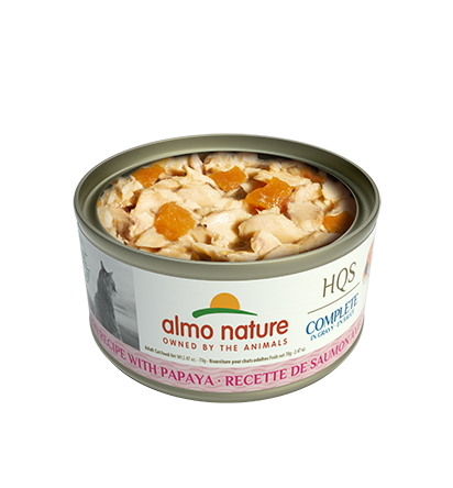 Almo Nature HQS Complete Salmon Recipe With Papaya In Gravy Cat Food 2.47 Oz