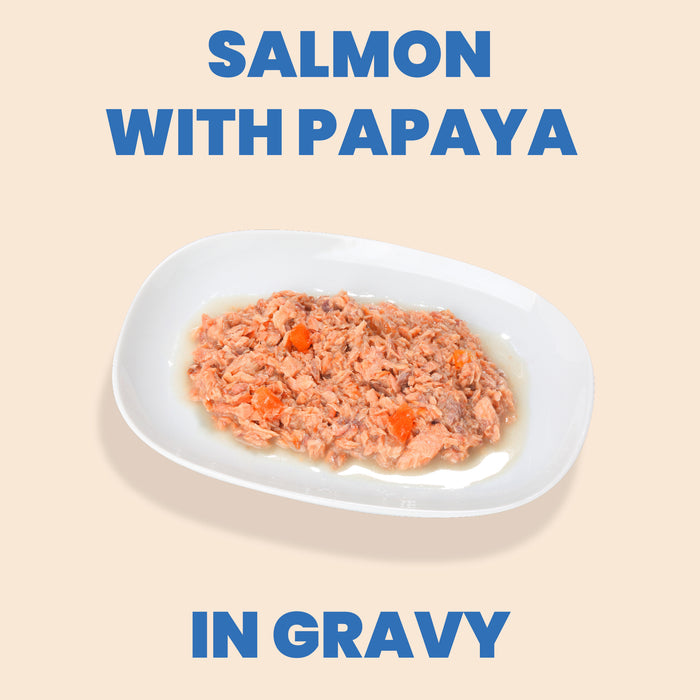 Almo Nature HQS Complete Salmon Recipe With Papaya In Gravy Cat Food 2.47 Oz