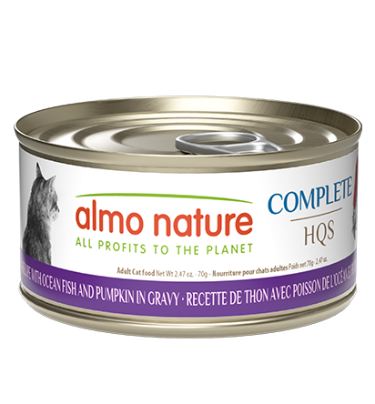 Almo Nature HQS Complete Tuna Recipe With Ocean Fish And Pumpkin In Gravy Cat Food 2.47 Oz