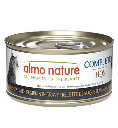 Almo Nature HQS Complete Mackerel Recipe With Pumpkin In Gravy Cat Food 2.47 Oz