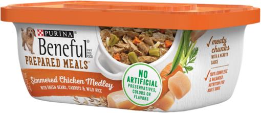 Purina Beneful Prepared Meals Simmered Chicken Medley Wet Dog Food 10 oz